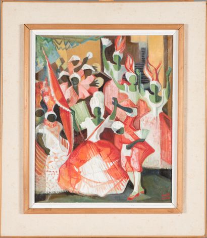 null Lucette Laribe (1913-2020).

Carnival of Rio, 1963.

Oil on canvas.

Signed...