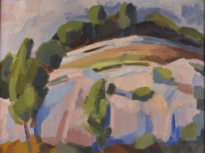André TURCO (1913- ?). 
Rocks. 
Oil on canvas....