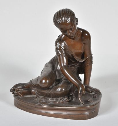 null FRENCH WORK 

"The jacks player". Proof in bronze with brown shaded patina,...