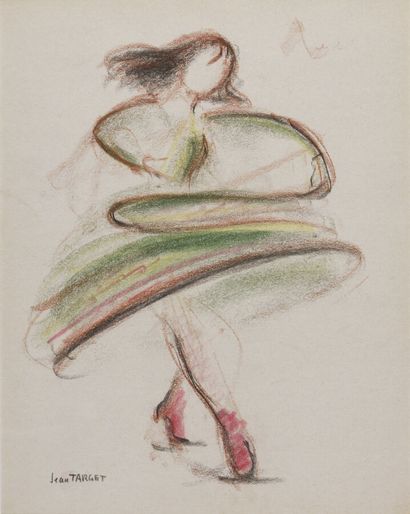 Jean TARGET (1910-1997). 
Gypsy dancer. 
Pencils...