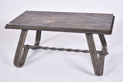 null FRENCH WORK 1950

Low table in wrought iron with a rectangular top in slate...