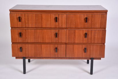 Mahogany six drawers chest of drawers. 
French...