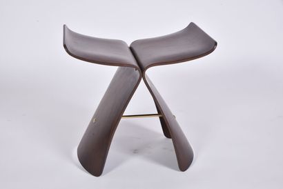 null Stool in curved rosewood plywood, Butterfly model by SORI YANAGI for VITRA.

Circa...