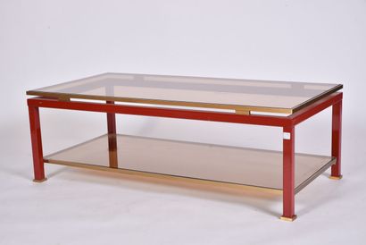 null VANDEL Pierre (In the taste of) 

Rectangular coffee table in gilded and red...