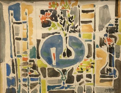 Maurice ANDRÉ (1914-1985) ? 
Interior. 
Watercolour...