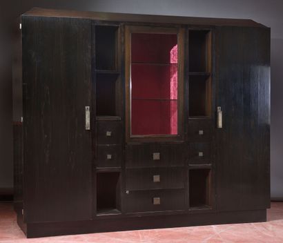 MODERNIST WORK 
Storage unit in tinted rosewood...