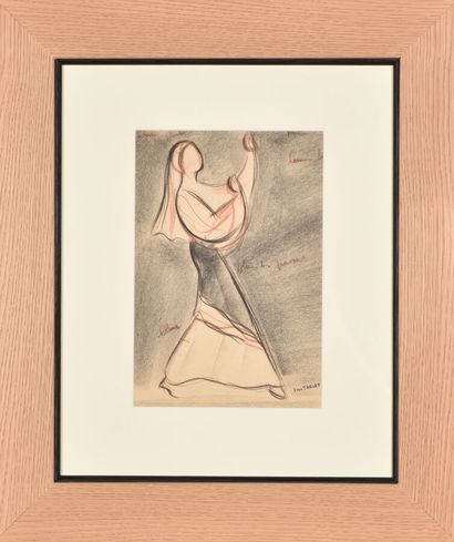 Jean TARGET (1910-1997). 
Veiled dancer....