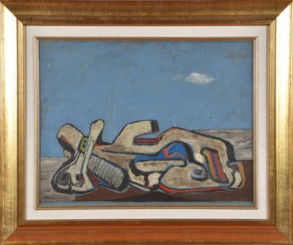 null Jankel ADLER (1895-1949).

Sculptural figure with blue sky.

Oil on canvas.

Signed...