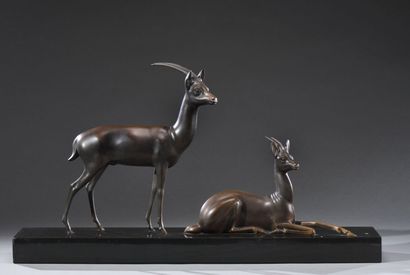  Georges LAVROFF (1895-1991) & Marcel GUILLEMARD (éditeur) 
" Antilope et son petit...