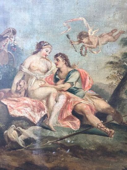 null Apollo and Aphrodite. 

Oil on canvas. 

End of the XVIIIth century. 

93 X...