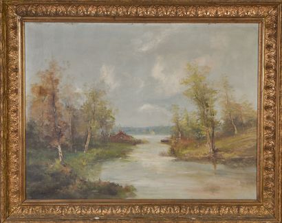 null Alfred GOCHAUX (1835-1907).

La rivière en automne, 1903.

Huile sur toile.

Signé,...