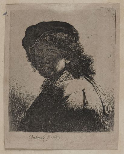 null REMBRANDT VAN RIJN (1606-1669)

Autoportrait au chapeau et à l'écharpe, le visage...