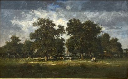 null Ernest GUILLEMER (1839-1919)

Les vaches sous les chênes. 

Huile sur toile.

Signée...