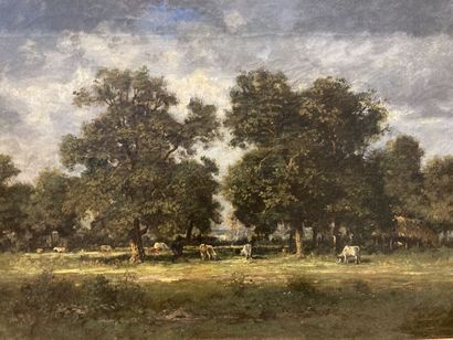 null Ernest GUILLEMER (1839-1919)

Les vaches sous les chênes. 

Huile sur toile.

Signée...