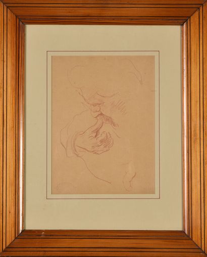 null François Joseph GUIGUET (1860-1925).

Portrait plongeant d'un homme lisant.

Sanguine...