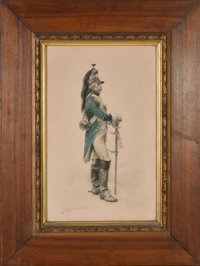 null Nicolas SICARD (1840-1920).

En pendant :

Soldat d'infanterie de ligne (Révolution/1er...