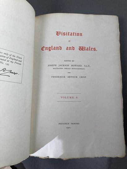 null HOWARD Joseph Jackson.VISITATION OF ENGLAND AND WALES. Volume 9.PRIVATELY PRINTED,...