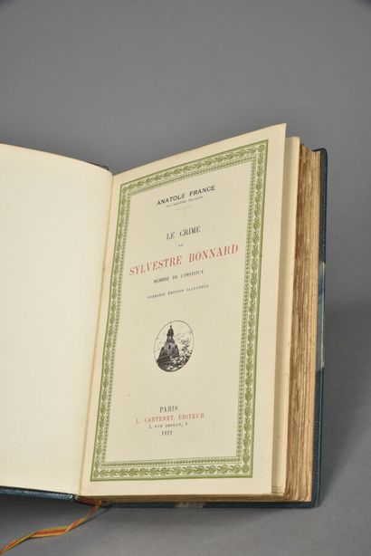 null ANATOLE FRANCE.LE CRIME DE SYLVESTRE BONNARD.PARIS, CARTERET, 1921.Un volume,...