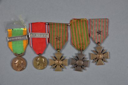 FRANCE. 1°GUERRE. Croix de guerre (3), médailles...