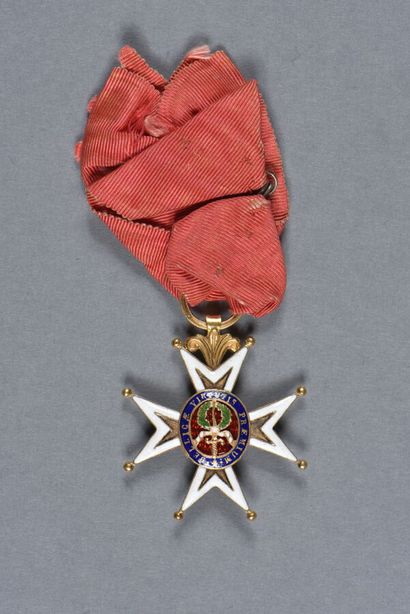 null ORDRE MILITAIRE DE SAINT LOUIS. Croix de chevalier à boules, sans lys, en or,...