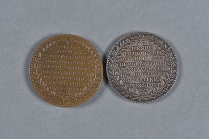  Ordre du SAINT ESPRIT. Médaille commémorative des promotions, 1579.Avers réception,...