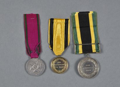  ALLEMAGNE/SAXE/COBOURG/WURTEMBERG. Médailles militaires, lot de 3.