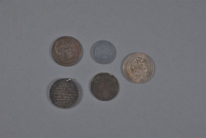  FRANCE. Médailles et monnaies : almanach de 1777, 5 sols de confiance de 1792 (2),...