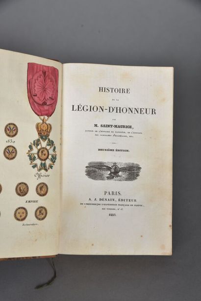 null LIVRE. ORDRE de la LEGION d'HONNEUR par ST MAURICE, 2°édition, Paris, 1833,...