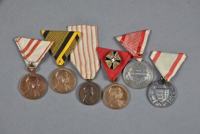  AUTRICHE/HONGRIE. EMPIRE. Médailles militaires, lot de 6.