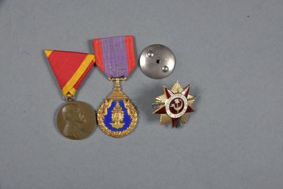  LIECHENSTEIN. Médaille du Jubilée de 1908, bronze, on y joint une ETOILE de la GUERRE...