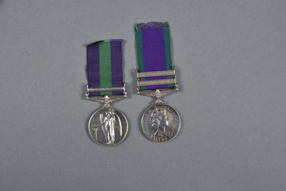  ANGLETERRE. Médailles GENERAL SERVICE MEDAL (1918/1962), agrafe PALESTINE 1945-48,...