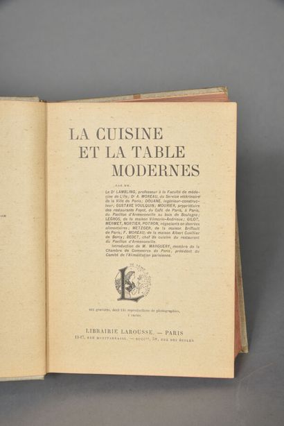 null LAROUSSE , La cuisine et la table moderne, 1 volume in-8, cartonnage éditeu...