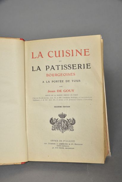null DE GOUY JEAN, La cuisine et la pâtisserie bourgeoise, 16ème édition, 1929, un...