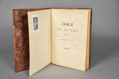 null CULINA, 1933, 1934, 1935, 1937 et 1937, 5 volumes in-quarto, demi-reliures aux...