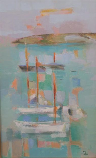 null Jeanne Ravel dite Tolev (née en 1913)

"Dives sur la mer" 

Huile sur toile

Signée...
