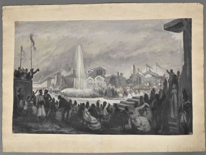 null Leon PHILIPPET (1843-1906) 

Inauguration de la fontaine dell Acqua Marcia à...