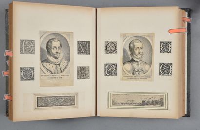 null GRAVURES. Recueil contenant des gravures anciennes fixées ou collées sur feuillets...