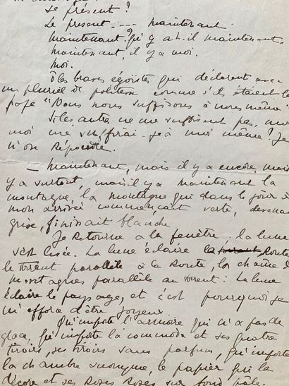 null René CREVEL. Manuscrit autographe (brouillon) chiffré « 6 ». 1 p. in-folio.

Brouillon...