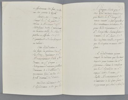 ORNE. Manuscrit de 3 pp. ½ in-folio. 15 avril...