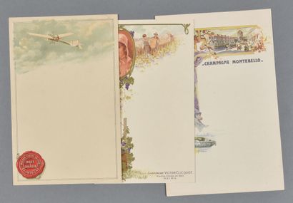 null CHAMPAGNE (VINS DE). 3 cartes illustrées, restées vierges, début XXe.

Belles...