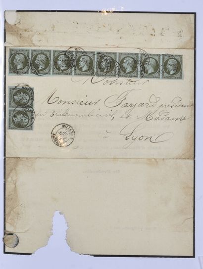 null TIMBRES MULTIPLES SUR LETTRES. Collection de 20 lettres affranchies de timbres,...