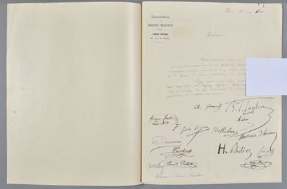 null Hector BERLIOZ. Lettre signée à Madame Octave Feuillet. 1 p. in-4, en-tête de...