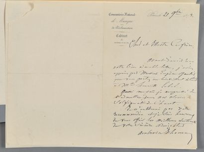 null MUSIQUE.

- 3 lettres adressées à Octave Feuillet : AUBER, Ambroise THOMAS,...