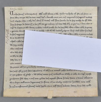 null MARNE. Charte sur parchemin d'octobre 1260. 22 x 22 cm. En latin.

Magnifique...