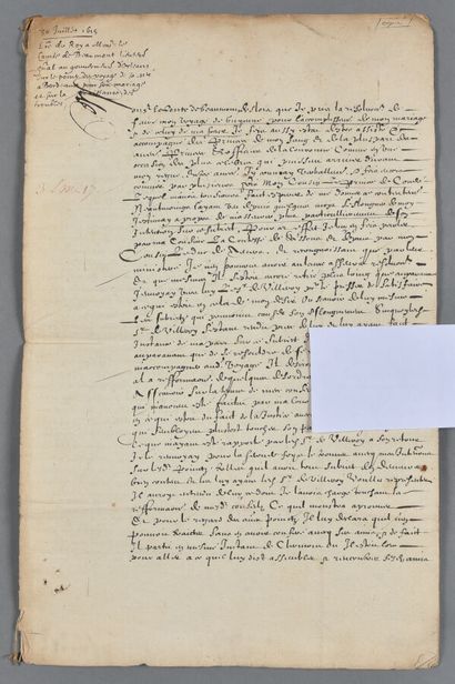 null LOUIS XIII. Lettre signée (secrétaire), contresignée par le secrétaire d'État...