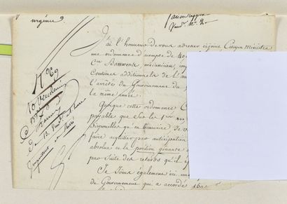 Jean-Antoine CHAPTAL (1756-1832), chimiste. Apostille A.S. (8 lignes) à la suite...