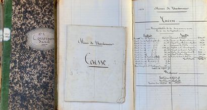 null PUY-DE-DÔME - MINES. 5 grands registres in-folio, formant plus de 1500 pp. 1850-1906....