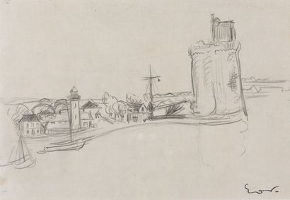 null Emile Othon FRIESZ (1879-1949).

La Rochelle.

Mine de plomb sur papier.

Cachet...