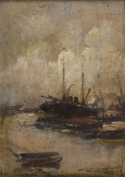 Eugène GALIEN-LALOUE (1854-1941).

Les bateaux.

Huile...