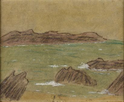 null Jean PUY (1876-1960).

Rochers bretons.

Technique mixte sur papier collé sur...